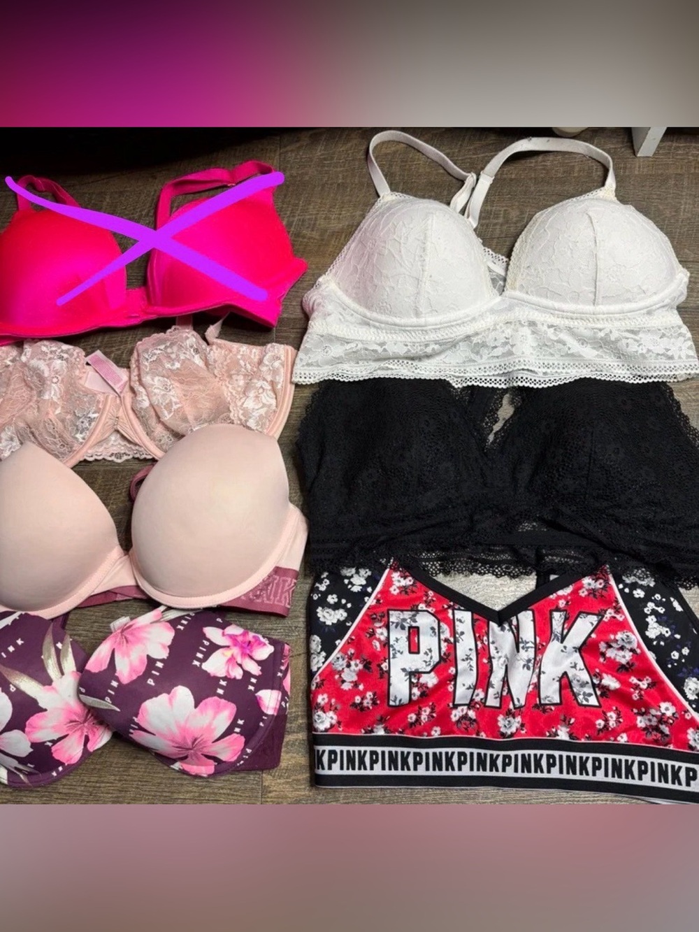 Victoria Secret / PINK Large & Extra Large Bra Bralette Bundle Lot